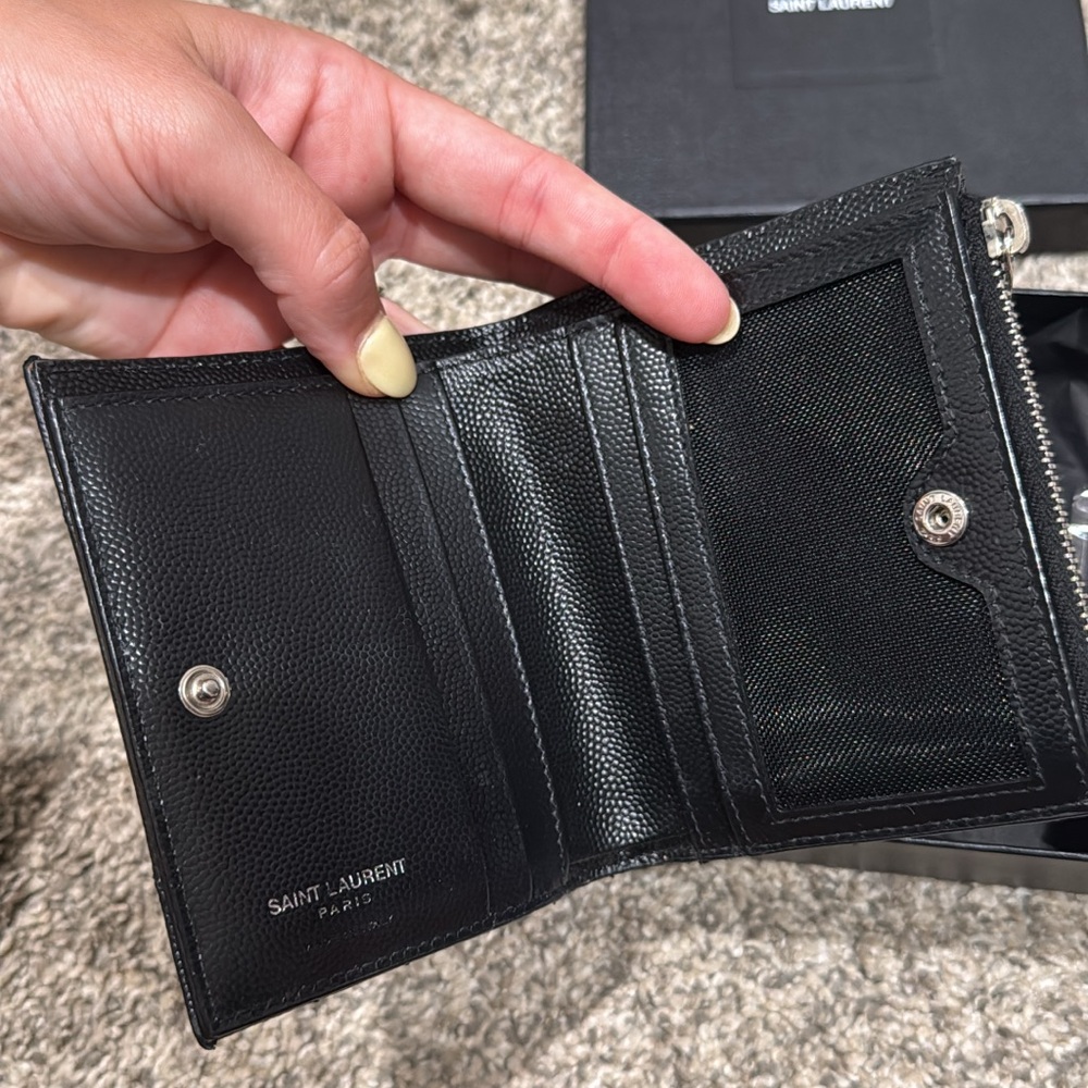 Saint Laurent Black Cassandre Matelassé Bi-Fold Wallet - Picture 3 of 3
